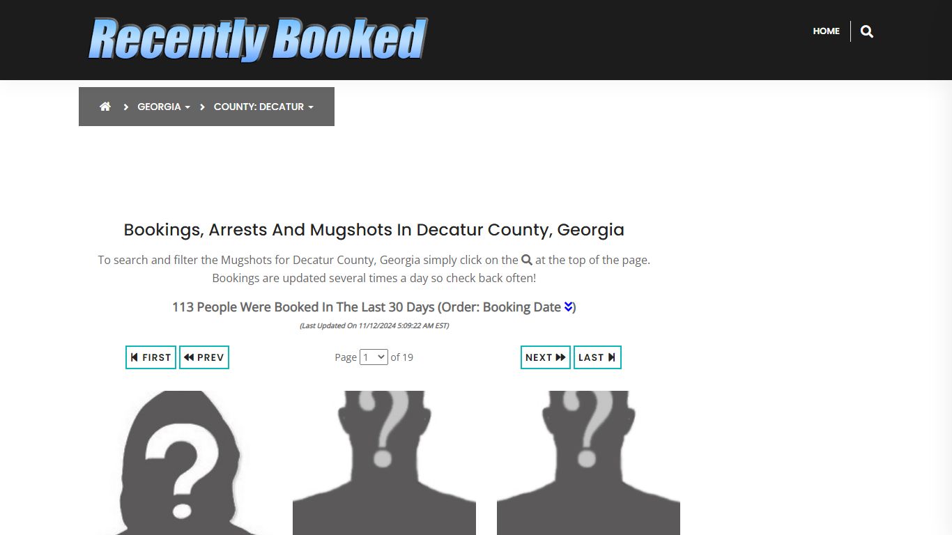 Bookings, Arrests and Mugshots in Decatur County, Georgia - Recently Booked