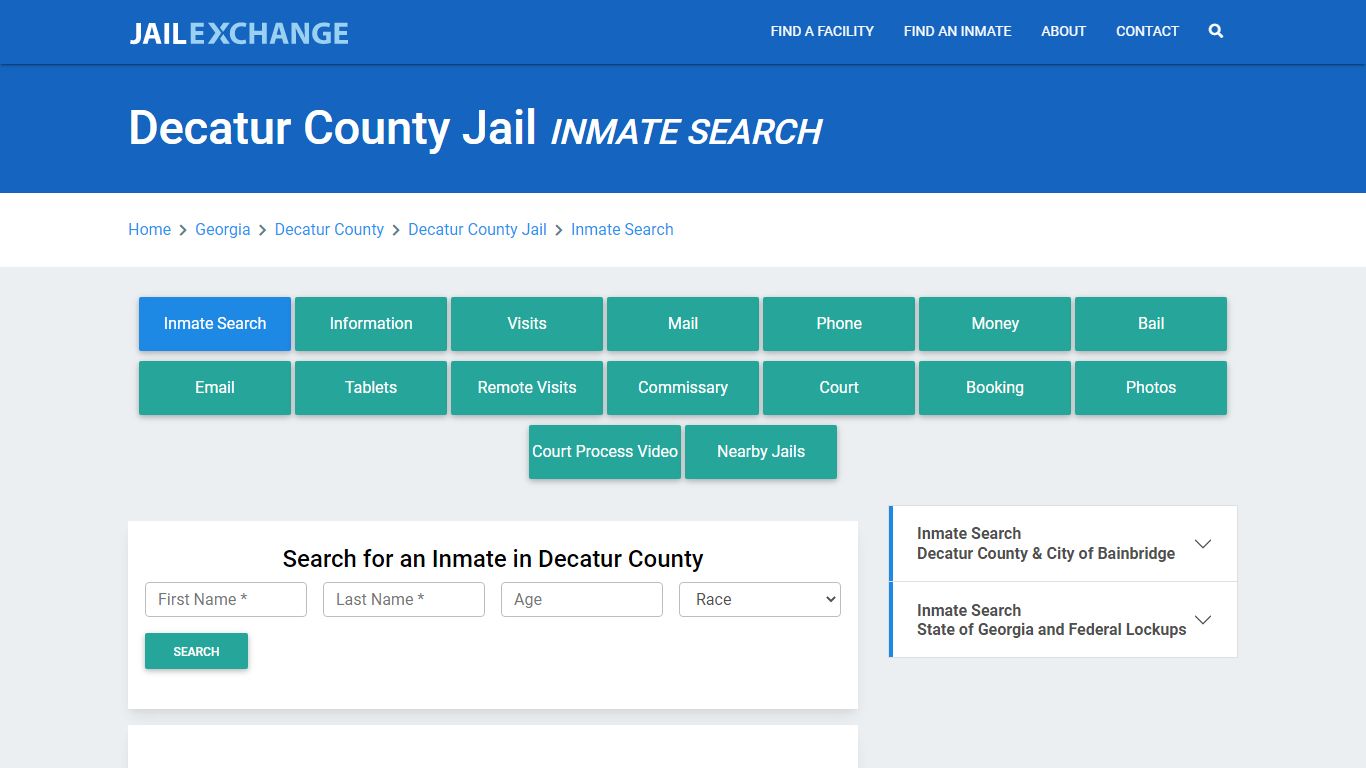 Decatur County Jail, GA Inmate Search: Roster & Mugshots