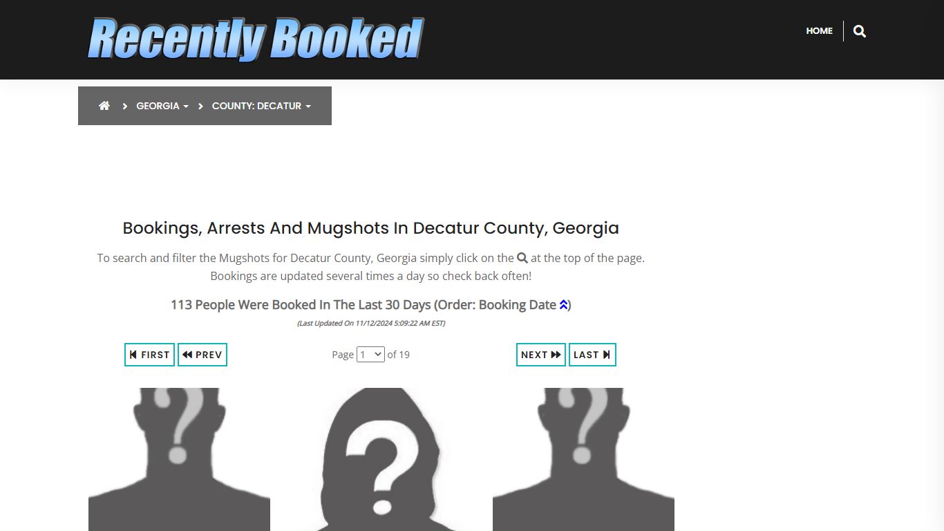 Bookings, Arrests and Mugshots in Decatur County, Georgia - Recently Booked